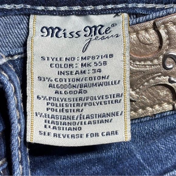 Miss Me Shorts Womens 27 Mid Rise Big Stitch Flap Gems Rhinestones Western Rodeo - Picture 3 of 6